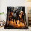 Dynamic Equine Art Throw Blanket bedroom Blanket for Livingroom Couch lunch break Soft throw for Friend's festival Gift