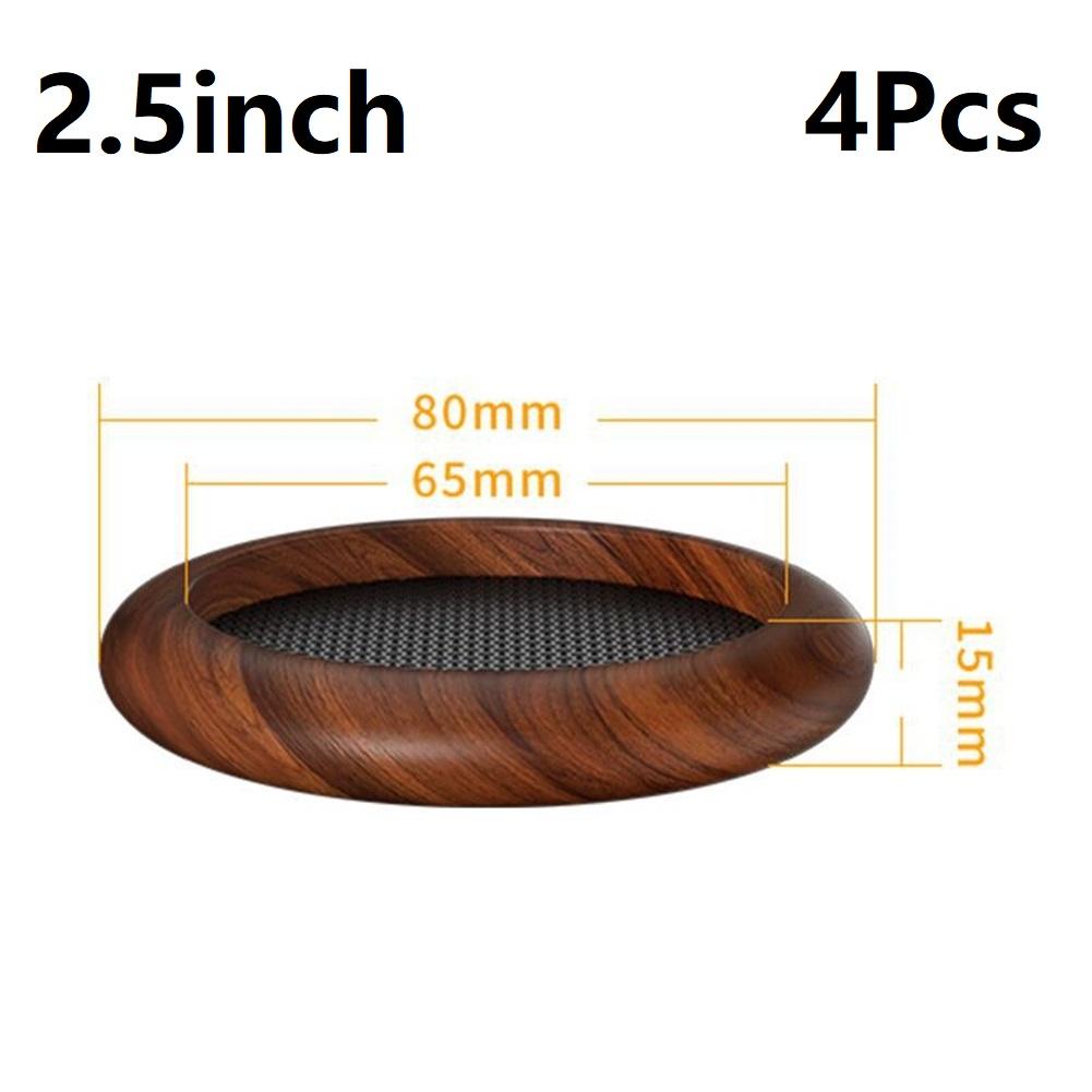 4pcs Non Slip Furniture Leg Pads Wood Grain Color Round Foot Protectors For Sofa Chairs Tables Easy Installation