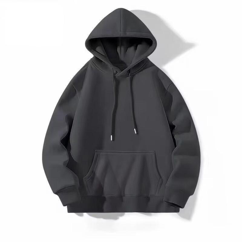 Oversized Unisex Heavyweight 420g Fleece-Lined Hooded Sweatshirt Pure Color Loose Fit Winter Casual Top