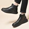 Herren Lederstiefel Modische Freizeitstiefel Echtes Leder Herrenschuhe Bequeme Outdoorstiefel für Herren mit langlebiger Außensohle Neue klassische Herrenschuhe