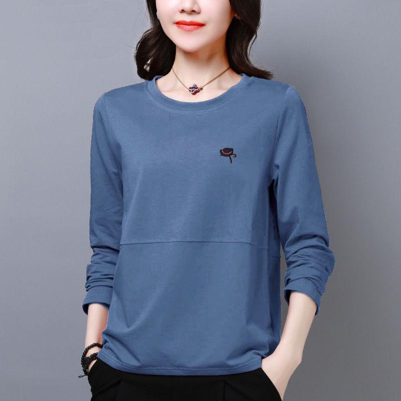 Female Autumn Daily T-shirt Long Sleeve Simple Slim Clothing