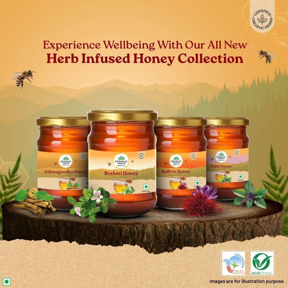 Organic India Brahmi Honey Organic Certified Multi Floral Honey For Daily Wellness Support 125 g Pack Of 1