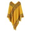 Winter Warm Rhombic Stripe Tassel Shawl Imitation Cashmere Knitting Wraps  Women Fashion