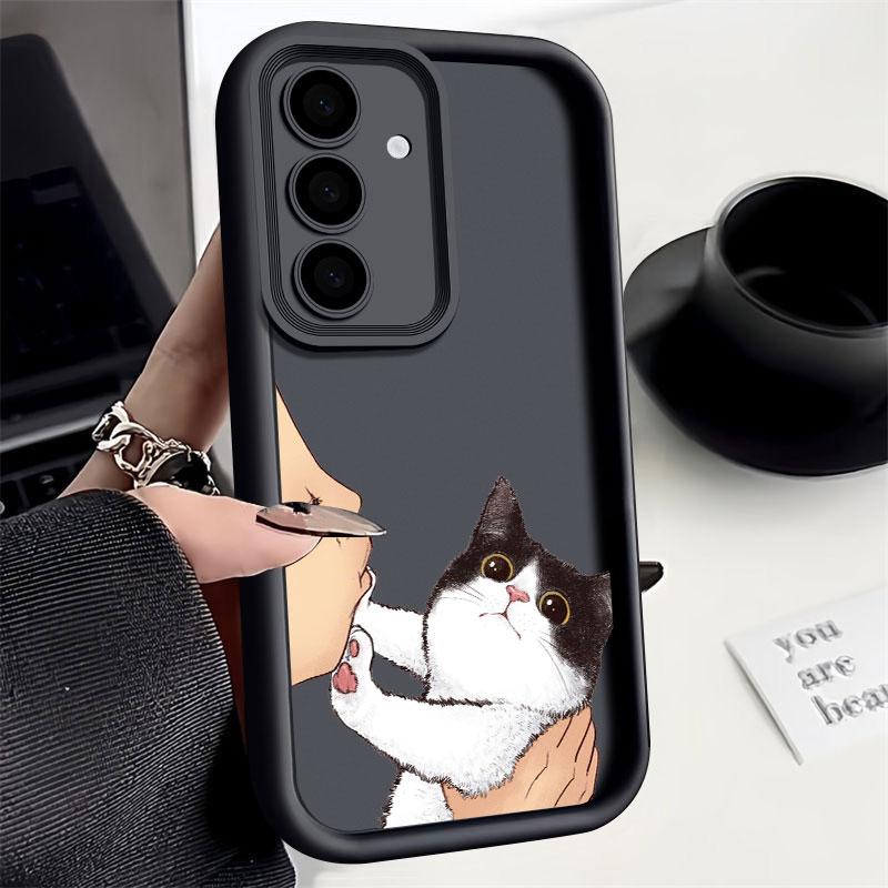 Cute Lovely Cat Kiss S24FE Phone Case For Samsung S25 S24 S23 Ultra 5G S22 S20 Plus S21 s23 FE Cases Cover Galaxy S25Ultra Funda