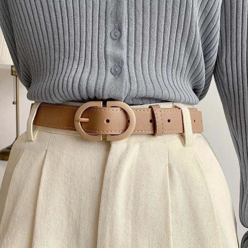 105Cm Female Luxury  Versatile Belt Adjustable Metal Buckle Belt For Women Suit Jeans Clothing Accessories