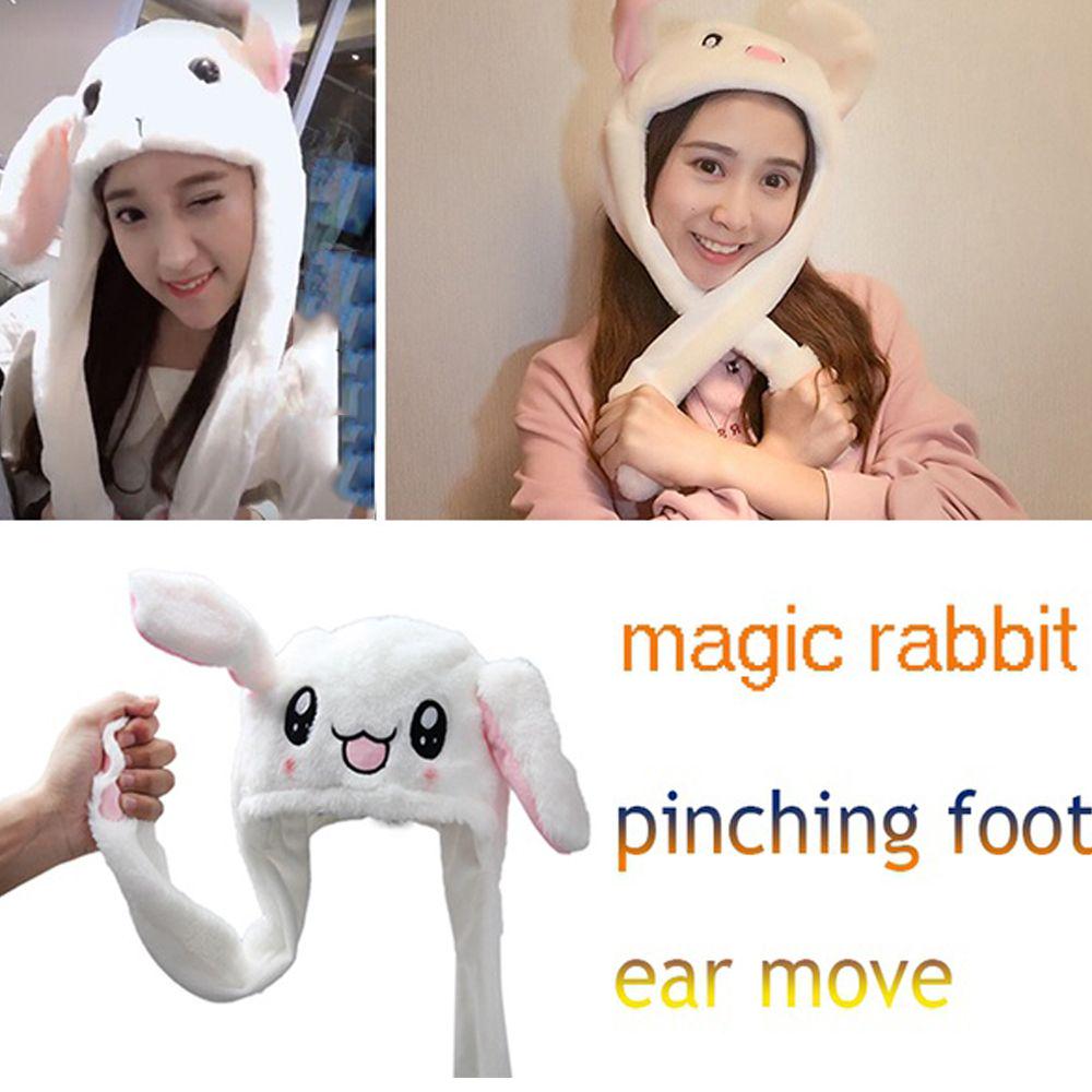 Buy Dancing Knit Cartoon Magnet Pinching Airbag Cap Plush Toy Bunny Hat ...