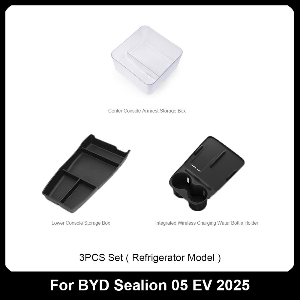 For BYD Sealion 05 EV 2025 Center Console Armrest Storage Organizer Tidying Anti-slip Tray Cup Holder Storage Box Accessories