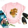 Van Gogh T Shirt Sunflower Vangogh Vintage Art Shirt Harajuku Style Aesthetic Female Short Sleeve T-shirt Clothe