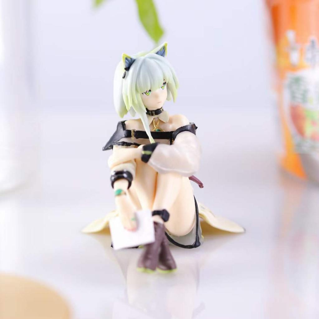 Arknights 9cm Sitting Kaltsit Figure Cat Ear Anime Girl Kawaii Model Dolls