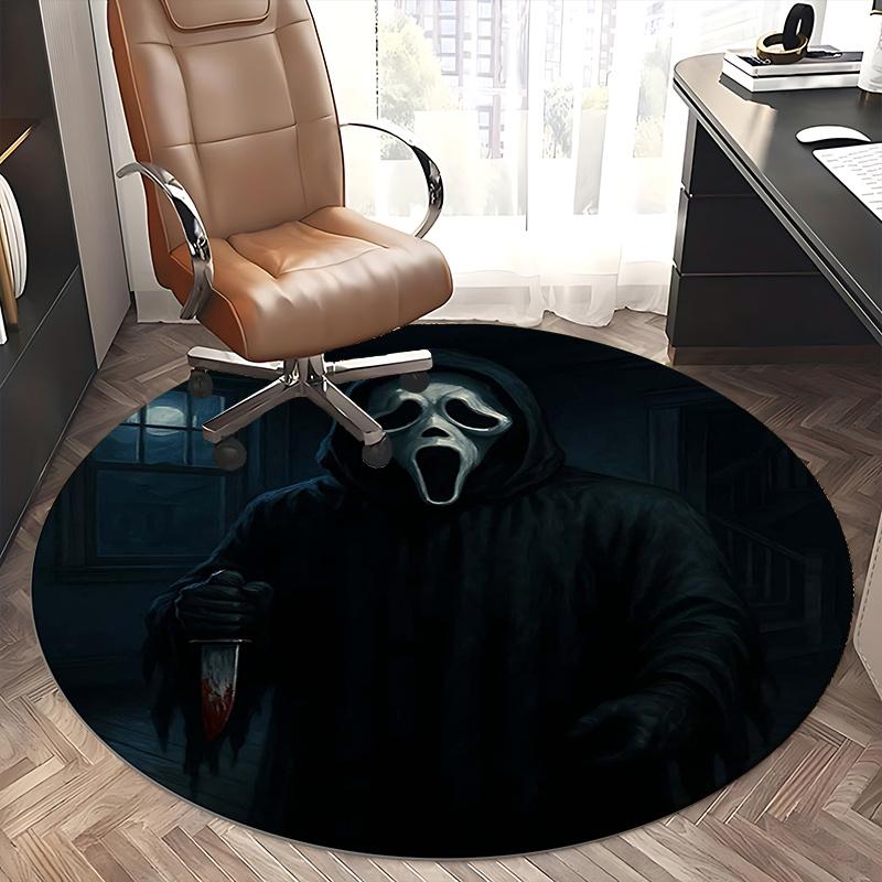 Scream Ghostface Mask Chair mat Round Rug Office carpet, Non slip, Suitable for Living Rooms, Bedrooms,Decor1205712a