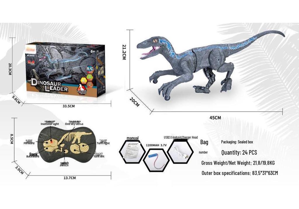 Children's 2.4G Wireless Remote Control Mechanical Dinosaur with Lights and Sound