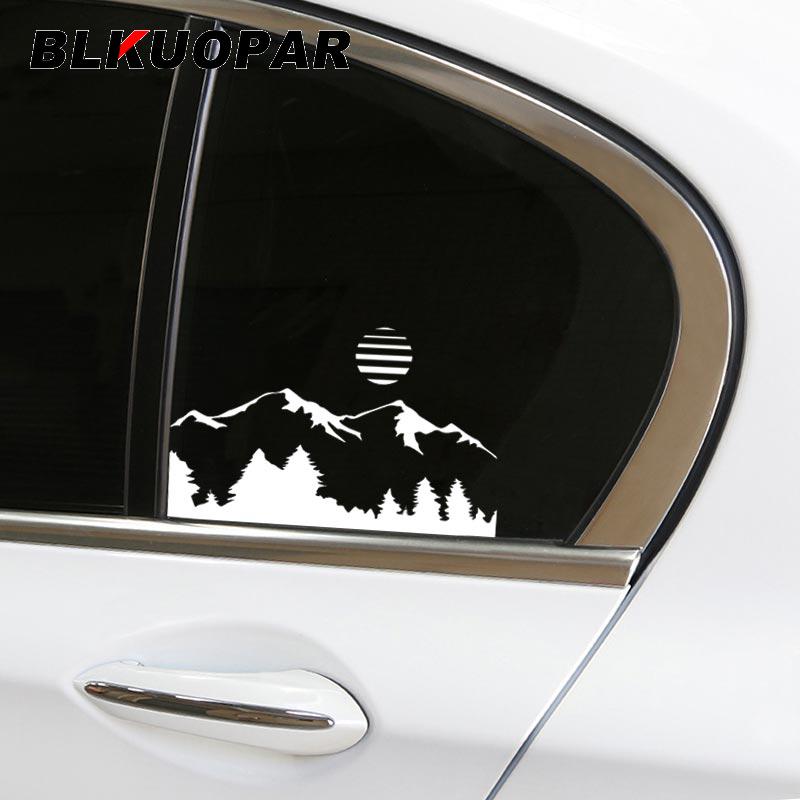 BLKUOPAR Sunset And Distant Mounta Car Stickers Graffiti Fashionable Decals Cartoon Creative Windshield Trunk Decor