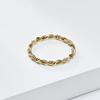 Stainless Steel Waterproof 18k Gold Plated Rope Twist Chain Ring For Women Fashion Simple 2mm Size Ring Jewelry Accessories