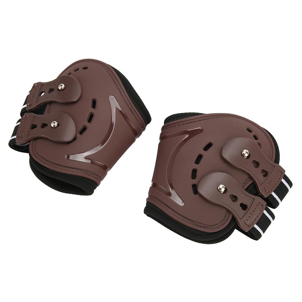 Horse Fetlock Boots Breathable Impact Absorbing Air Perforated Horse Hind Legs Boots for Fetlock Injury Protection Brown