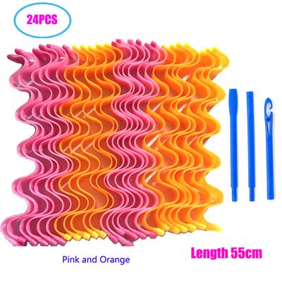 24 STKS DIY Haarrollers Slakvorm Geen Golfvorm Spiraal Ronde Krullen Haarkruller Zachte Haarkruller Flexibele Haaraccessoires