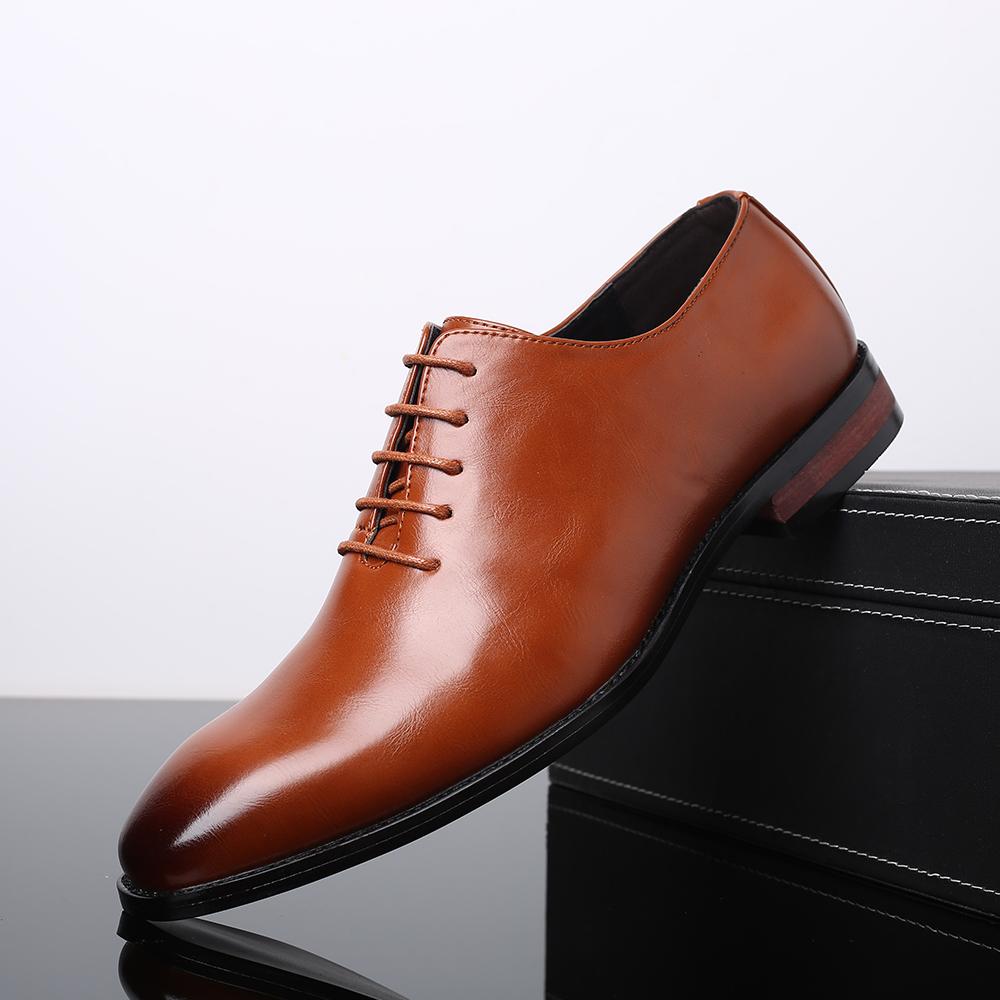 Fashion 2025 New Autumn Men's Business Formal Wear Shoes Fashion Casual Leather Lace-Up Dress Shoes Soft Bottom Flat Designer Shoes