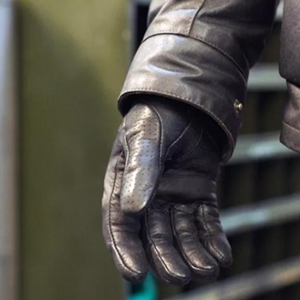 Full Leather Gloves Anti Slip Cold Weather Riding Gloves for Motorcycle Driving Black L