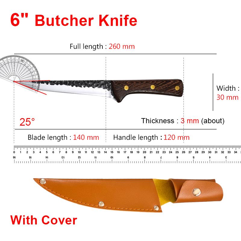 Stainless Steel Meat Cleaver Boning Knife Forging Kitchen Chef Butcher Knife Slicing Fish Knife Wood Handle Cooking Tools