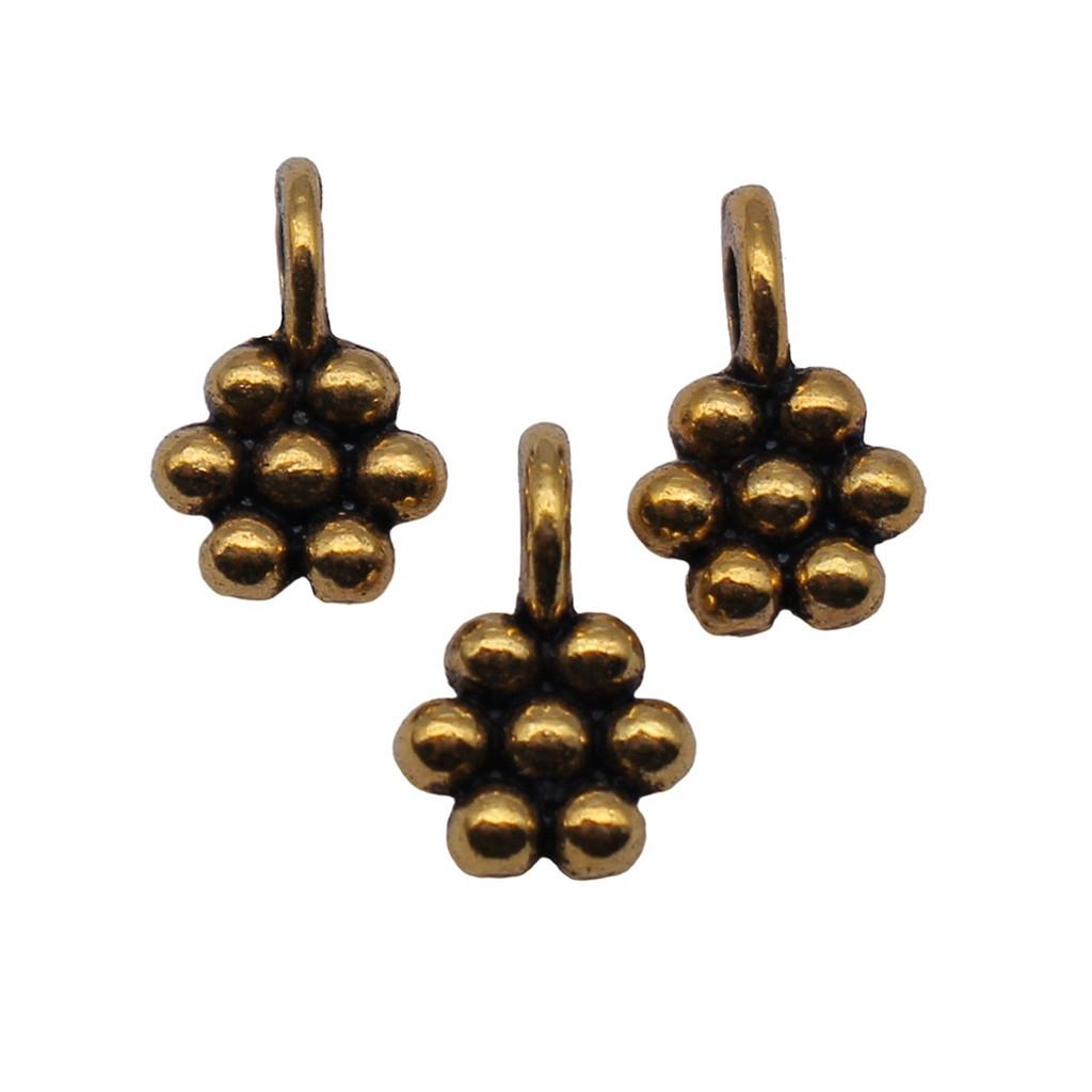 Simple Flower Charms Antique Alloy Pendants For Minimalist Floral Jewelry