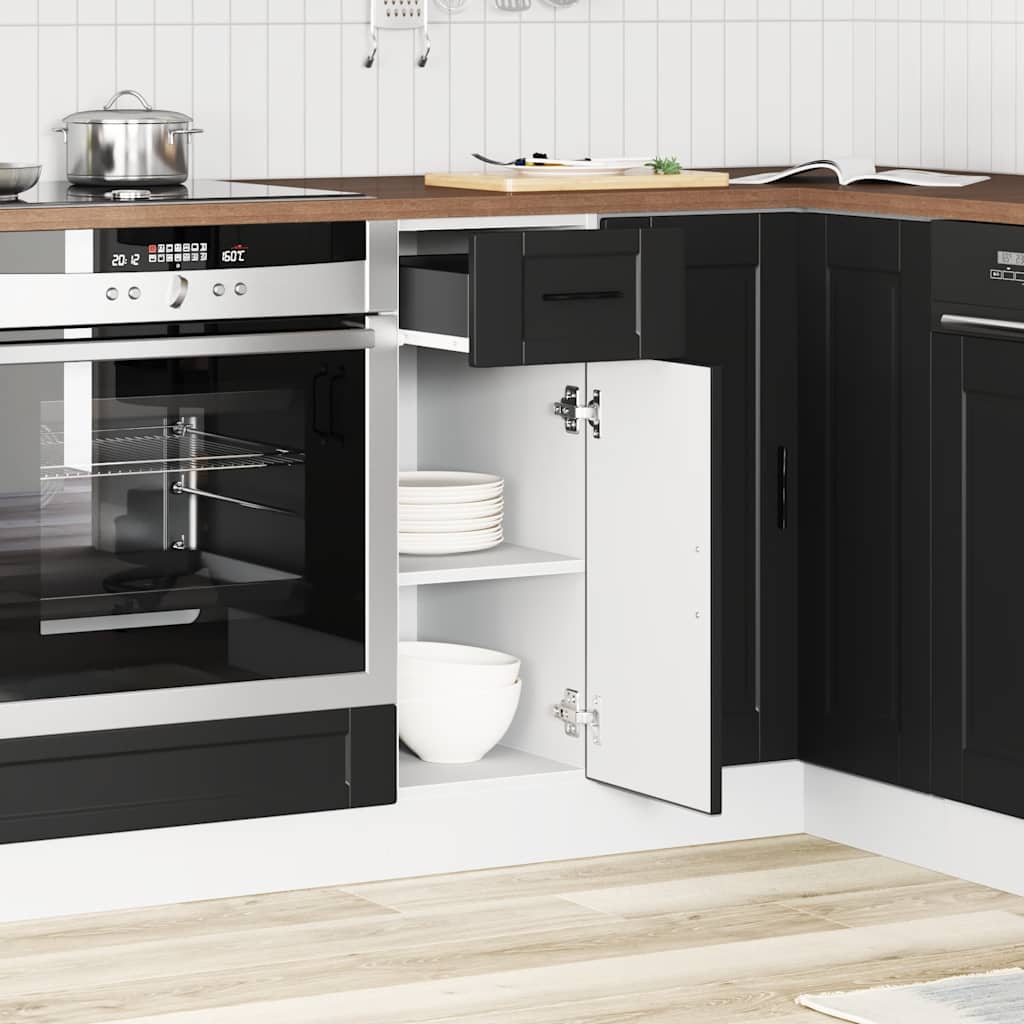 Vidaxl Base Kitchen Cabinet, Porto, Black, Wood-based Material