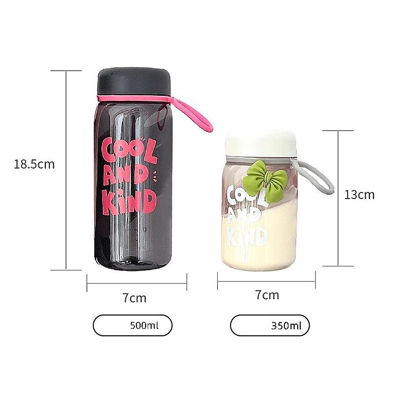 Taşınabilir Şeffaf Öğrenci Su Bardağı Kordonlu Plastik Su Şişesi Büyük Kapasiteli İçme Bardağı Açık Hava Sporları