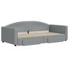 VidaXL Daybed with Trundle and Drawers Light Grey 100x200 Cm Fabric 3197229