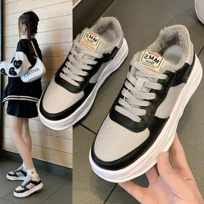 Scarpe Invernali Donna Sneakers Outdoor Calde Peluche Pelliccia Scarpe Casual da Donna Stringate Sneakers con Zeppa Zapatillas Mujer Scarpe Bianche