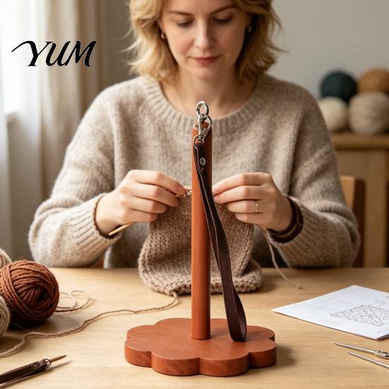 Knitting Supplies for Beginners Wooden Wrist Yarn Holder, Portable Smooth Rotation Dispenser, Wearable Rack Hands Free And Crocheting Wool Feeder
