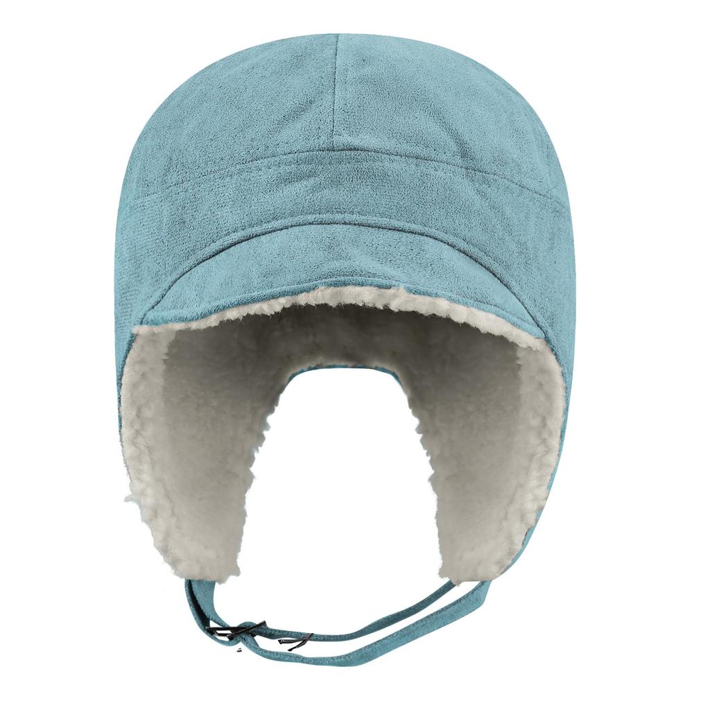 Croogo Flight Cap for Men and Pilot Bomber Military Leather with Plus Women, Cap, Cap, Earflaps, Men's Hat, Size, Gift, Fall/Winter (G-PL03-Blue)