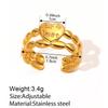 Stainless Steel Heart Ring Open Adjustable Women's Ring Mother's Day Valentine's Day Gift for Lover