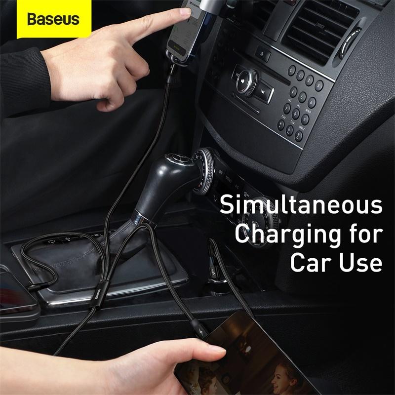 Baseus PD 20W USB Type C Cable for iPhone 12 Pro Max 3 In 1 USBC Fast Charging Charger Cable For Xiaomi Samsung Micro Data Cord