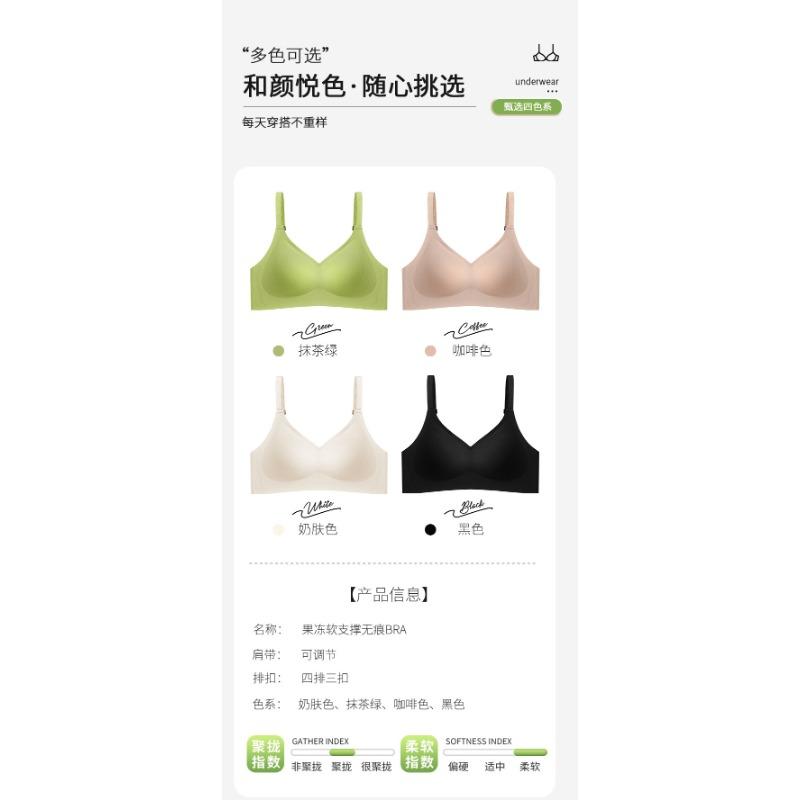 Women Seamless Jelly Push Up Soft Support Wireless Thin Everyday Bra
