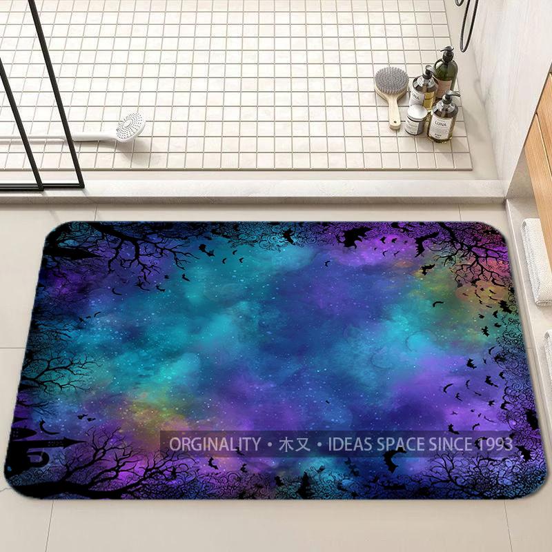 Galaxy & Fledermaus Muster Matte Wohnzimmer Dekoration Zuhause Sofa Rutschfester Teppich Arbeitszimmer Schlafzimmer Tatami Kinder Weiche Bodenmatte