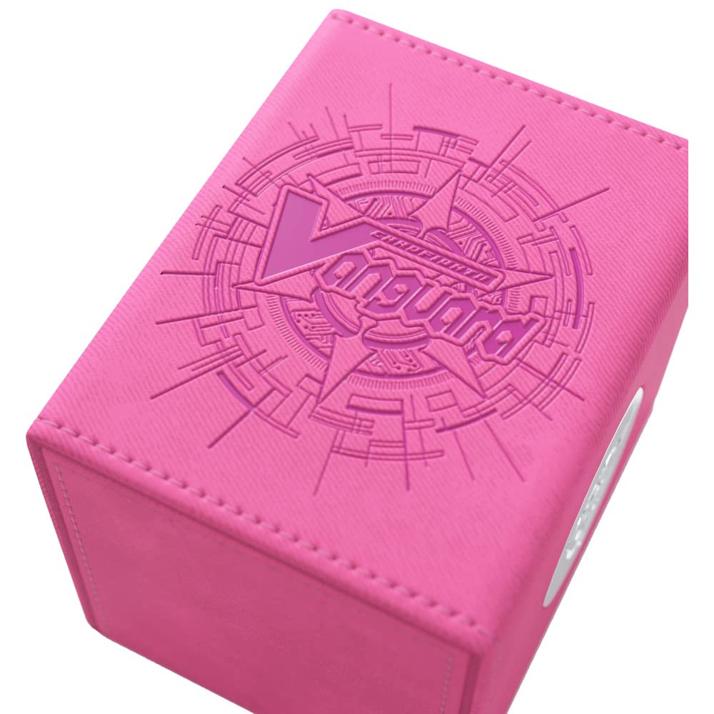 Gamegenic Vanguard Vault Premium Deck Box Holds up to 50 Cards Extra Drawer for Power Counters and Accessories Lyrical Monasterio Pink Color Made