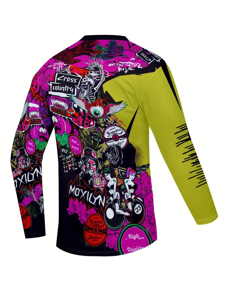 Maglietta da motocross da uomo Raphce: Maglia MTB Downhill traspirante per mountain bike e ciclismo