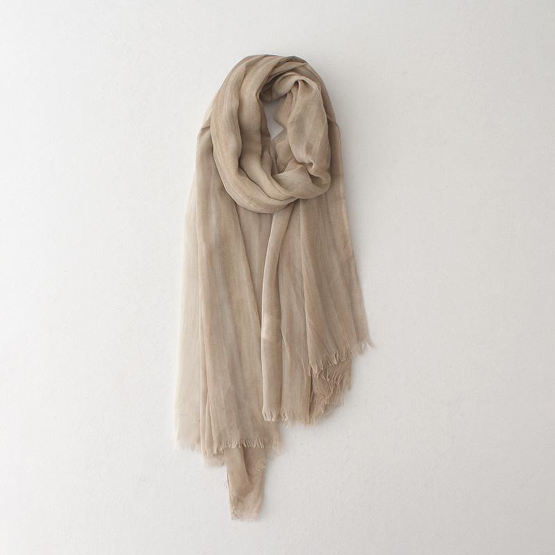 Women Scarf Tie Dye Pure Viscose Thin Light 210*110Cm Lady Fashion Cotton Linen Feel Headscarf Shawl Wraps