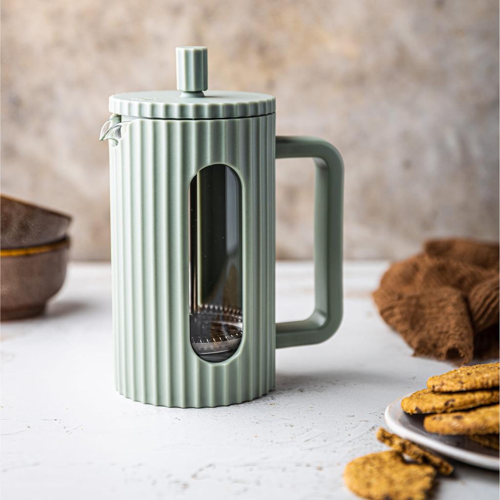 Zaparzacz do herbaty kawy szklany French Press 600 ml zielony KLAUSBERG KB-7750