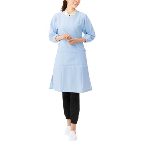 Nursery Long-Length Protective Clothing, Smooth Touch Apron, Wrinkle-Resistant, Women's, Size M, Spring Pink, 9262202A