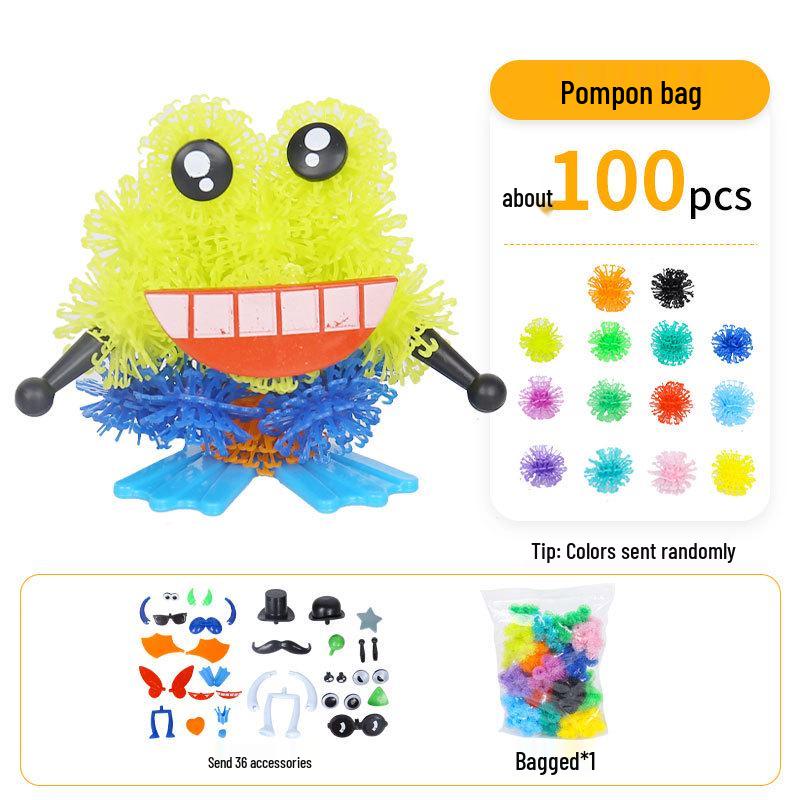 Upgraded Puffy Squeeze Ball: Double Hook DIY Puzzle Toy for Early Childhood Education