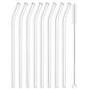 4-8Pcs Reusable Glass Straw Set High Borosilicate Smoothie Cocktails Straw Healthy Eco Friendly Drinking Straw with Clear Brush