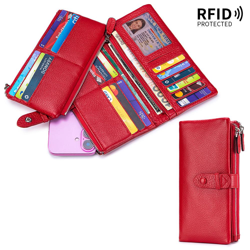 

Длинный клатч, мягкая кожа, многофункциональный кошелек, сумка для мобильного телефона большой вместимости, несколько отделений для карт, съемный кардхолдер. красный