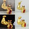 1pcs Muscle Arm Lucky Cat Ornament Gifts Home Decoration Vigorous Cat Statue