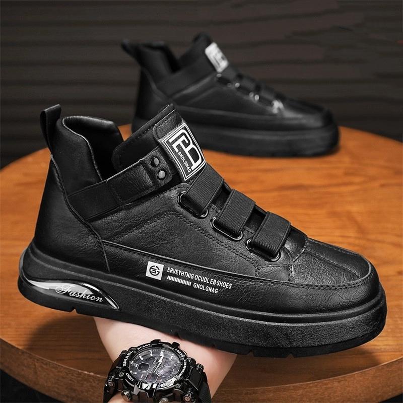 Fashion Men Sneakers Casual Fashion Leather Fabric Breathable Height Increased Platform Shoes Trend Cool Easy Matching Board Shoes