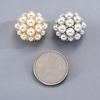 Faux Pearl Button Cover Alloy Elegant Clip-On Button Covers Removable No-Sew Button Covers for Women Shirts Blouses Wedding