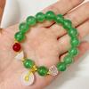 Natural Stone Beaded Bracelet for Women Handmade 10mm Round Beads Stretch Bangle with Pendant DIY Charms Jewelry Gifts