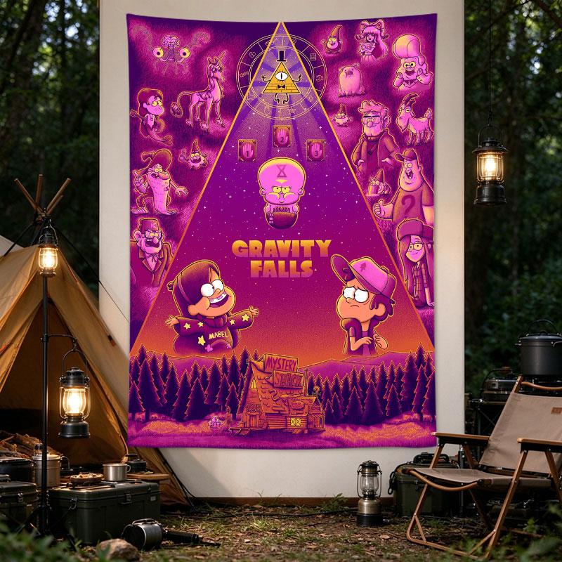 Gravity Falls Bill Cipher Triangle Mystery Shack Purple Poster