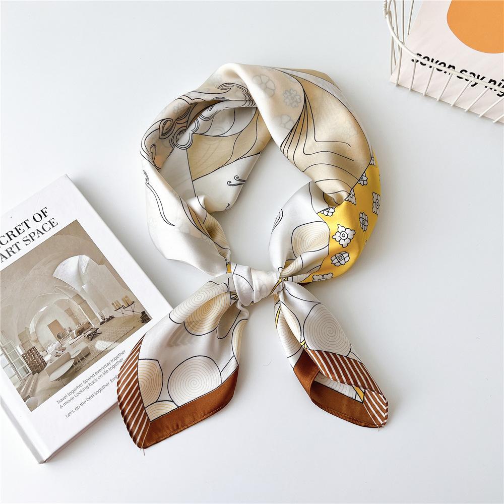

Модный декоративный шарф, повязка для волос, резинка для волос 70, маленький квадратный шарф, шелковый шарф, женский весенне-осенний универсальный маленький шарф, профессиональный шарф 70*70cm