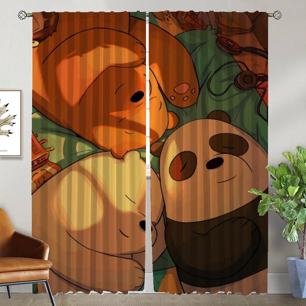 Curtains for Living Room Curtain for Room 2 Panel We Bare Bears Halloween Decoration Shades Partition Home Interior Curtains