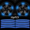 New 10pcs Car Wheel Hub Reflective Sticker Tire Rim Reflective Strips Luminous Sticker for Night Driving Car-Styling Accessories