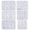 6Pcs/set Halloween Crystal Silicone Mold Set DIY Jewelry Making Mold Unique Skull Pumpkin Earrings Pendants Resin Molds
